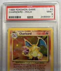 1999 Pokemon Game Charizard Base Set Hologram 4/102 PSA 9 Mint #24894817 - Image 2