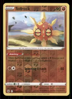 Solrock Crown Zenith #069/159 Uncommon Reverse Holo Pokemon LP - Image 1