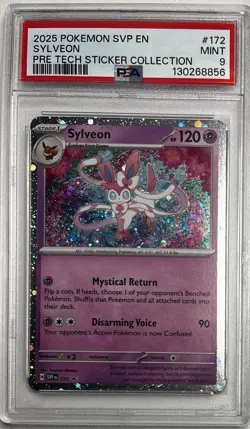 2025 Pokemon SVP EN Sylveon TECH STICKER COLLECTION #172 PSA 9 MNT - Image 1