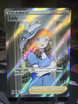 Lady 193/196 Pokemon Card SWSH Lost Origin Full Art Trainer Holo Ultra Rare NM - Image 1