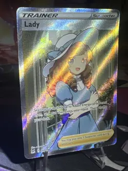 Lady 193/196 Pokemon Card SWSH Lost Origin Full Art Trainer Holo Ultra Rare NM - Image 3