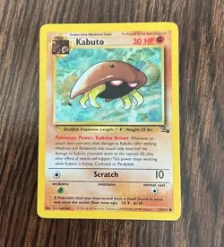 Pokemon TCG Kabuto Unlimited Common Card # 50/62 NEAR MINT CONDITION - Image 1