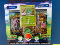 POKEMON. BULBASAUR BOOSTER PACK. 3 PACK, 1 PROMO CARD & PIN -:- IN NEW CONDITION - Image 1