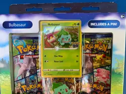 POKEMON. BULBASAUR BOOSTER PACK. 3 PACK, 1 PROMO CARD & PIN -:- IN NEW CONDITION - Image 3