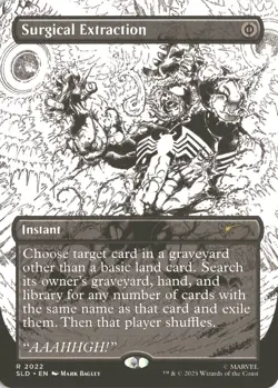 MTG Surgical Extraction (2022) *Non-Foil* B&W Inked Secret Lair: Venom MT/NM - Image 1