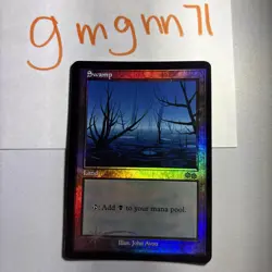 MTG Foil Arena Promo Swamp 1 Of 2 Urza’s Saga - Image 1