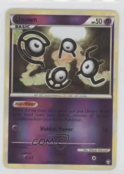 Unown Reverse Foil Pokemon HeartGold & SoulSilver Triumphant #51 2010 - Image 1