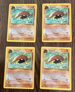 KABUTO POKEMON Fossil, 1999 #50/62 NEAR MINT CONDITION - LOT OF 4 - Image 1