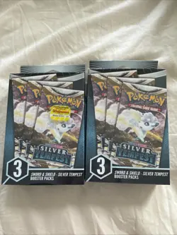 SEALED Pokemon TCG Silver Tempest Bundle 3-Pack, Sealed (x2, 6 Packs Total) - Image 1