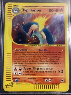 Typhlosion 28/165 Holo ENG🇬🇧Expedition Near Mint +💥Beckett BGS 7,5☘Pokemon📩 - Image 4
