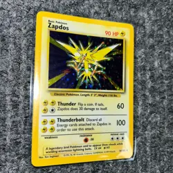 Vintage Pokemon - Base Set - Zapdos - 16/102 Holo Rare - LP/Light Play - Image 3