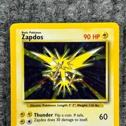 Vintage Pokemon - Base Set - Zapdos - 16/102 Holo Rare - LP/Light Play - Image 5