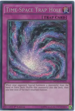 Yugioh Time-Space Trap Hole MP15-EN119 Secret Rare 1st Edition LP - Image 1