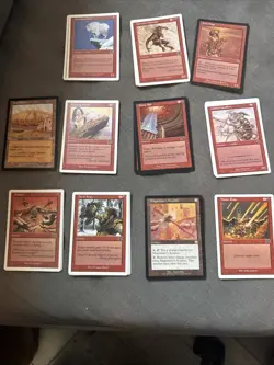 Vintage MTG Lot: 1995-1999 218 Cards - Played - Magic The Gathering - Image 1