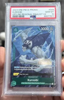 2023 Kuroobi Offline Regional Finalist English One Piece Card PSA10 Pop Of 22 - Image 1