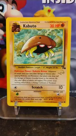 KABUTO Fossil Series POKEMON Non-Holo "W" Stamped 1999 Trading Card 50/62 - Image 1