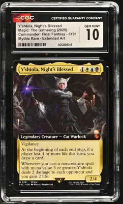Y'SHTOLA, NIGHT'S BLESSED Final Fantasy Extended Art Mythic CGC 10 MTG - Image 1