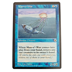 MTG Man-o-War Portal POR Uncommon Blue Creature Magic the Gathering LP - Image 1