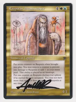 Signed Rasputin Dreamweaver Proof LP Legends Artist Andi Rusu 1994 MTG Magic AP! - Image 1