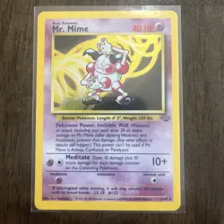 Pokemon TCG Mr. Mime Jungle 6/64 Holo Unlimited Holo Rare LP - Image 1