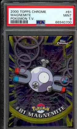 PSA 9 Mint Magnemite Pokemon T.V. #81 2000 Topps Chrome Pokemon - Image 1