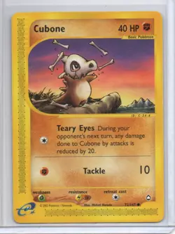 Pokemon Aquapolis Cubone #072/147 Common Vintage E-Reader - Image 1