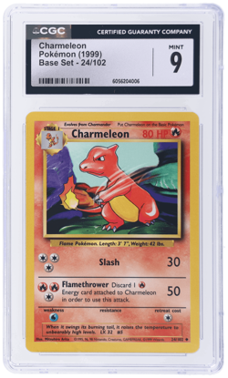 1999 Pokemon Base Set Charmeleon #24 CGC 9 - Image 1