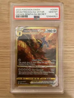 2023 POKEMON CROWN ZENITH #GG68/GG70 ORIGIN FORME DIALGA VSTAR FULL ART PSA 10 - Image 1