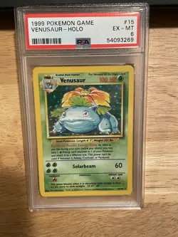 1999 POKEMON GAME #15 VENUSAUR HOLO EX-MT PSA 6 15/102 - Image 1
