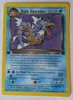 Pokemon TCG 1st Edition Dark Gyrados Non-holo Rare 25/82 - Image 1