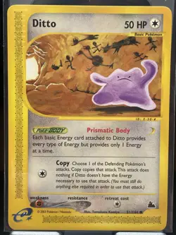 DITTO #51/144 REGULAR (NON-HOLO) COMMON SKYRIDGE 2003 POKEMON NEAR MINT/LP - Image 1