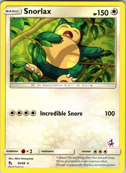 Snorlax - 50/68 (Mewtwo Stamped) 050/068 Battle Academy Pokemon TCG NM - Image 1