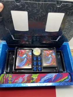 Mega Charizard X ex UPC Mat Accessories - Pokemon Play Mat, Dice, Sleeves, Box - Image 1