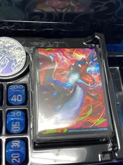 Mega Charizard X ex UPC Mat Accessories - Pokemon Play Mat, Dice, Sleeves, Box - Image 4