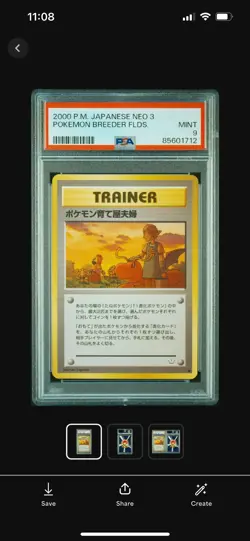 Pokemon TCG 2000 Japanese Neo Revelation Pokemon Breeder Fields PSA 9 Vintage - Image 1
