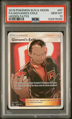 Fa/Giovanni'S Exile - Pokemon Sun & Moon Hidden Fates - 67 PSA 10 - Image 1
