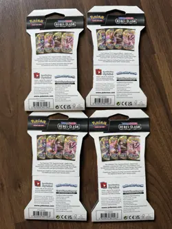 Lot of 4 Pokemon TCG Rebel Clash Sleeved Booster Packs, New, Sealed - Image 2