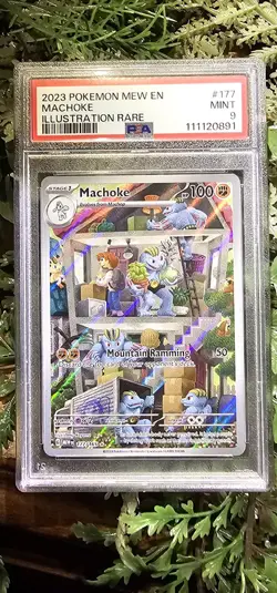 2023 POKEMON MEW EN-151 ILLUSTRATION RARE #177 MACHOKE PSA 9 - Image 1