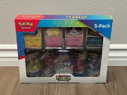 Pokemon Scarlet & Violet Paldean Fates 5 Mini Tins Promo Costco Bundle - Sealed! - Image 1