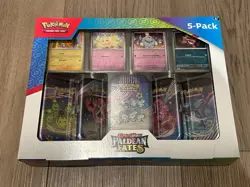 Pokemon Scarlet & Violet Paldean Fates 5 Mini Tins Promo Costco Bundle - Sealed! - Image 2
