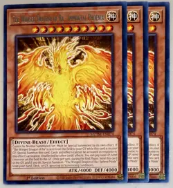 Yugioh! 3x The Winged Dragon of Ra - Immortal Phoenix MZTM-EN074 Rare 1st Ed NM - Image 1