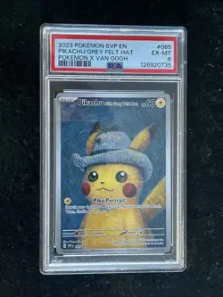 PSA 6 Van Gogh Pikachu with Grey Felt Hat SVP EN 085 Black Star Pokemon Card - Image 1