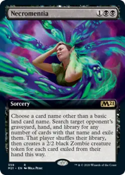 1x Necromentia ~ Extended Art - Foil NM-Mint, English Core Set 2021 MTG Magic - Image 1