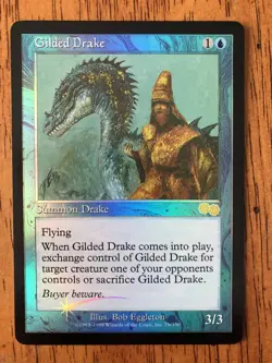 Mtg - Gilded Drake - FOIL - Urza's Saga - Legacy - Commander - Watch Item Video! - Image 1