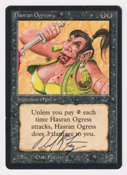 Signed Altered Hasran Ogress LP Arabian Nights Artist Dan Frazier 1993 MTG Magic - Image 1