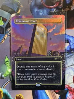 MTG Command Tower R (1994) Borderless Foil Marvel Spider-Man Secret Lair Drop - Image 1