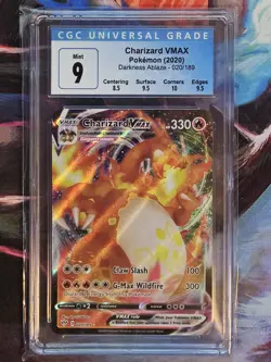 Pokemon 2020 Charizard VMAX Darkness Ablaze Full Art SWSH 020/189 CGC Mint 9 - Image 1