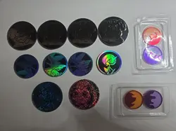 Lot of 14x Official Pokemon TCG Coins Jumbo & Small Size - Image 1