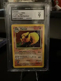Flareon Pokemon Card (1999) Jungle 3/64 Holo No Set Symbol CGC 9 Mint - Image 1