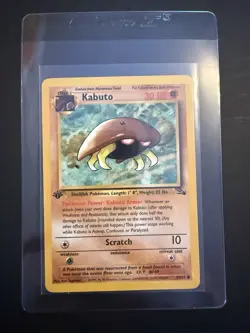 Pokemon TCG Kabuto Fossil 1st Edition Common Card 50/62 LP - Image 1